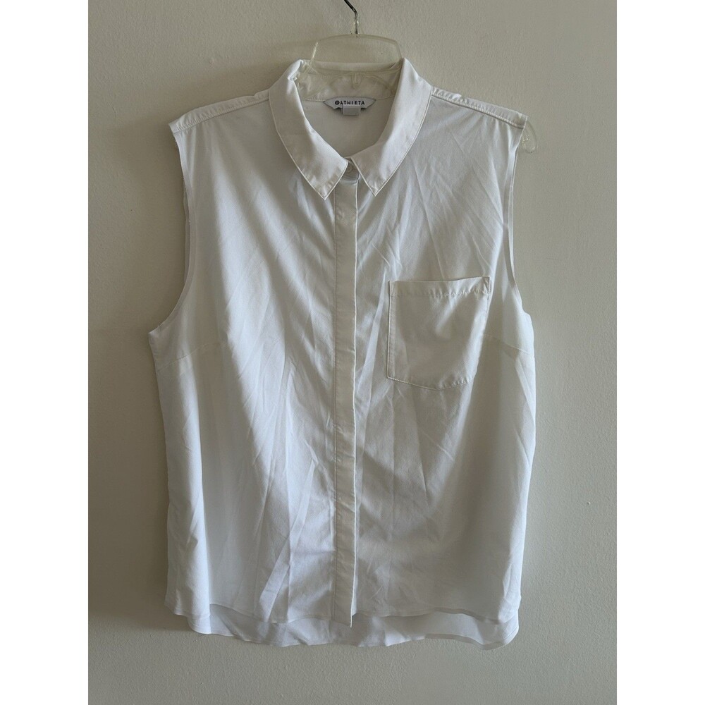 Athleta Soma Hayes Shell, Bright White Size XL Women’s Button Down Sleeve Shirt